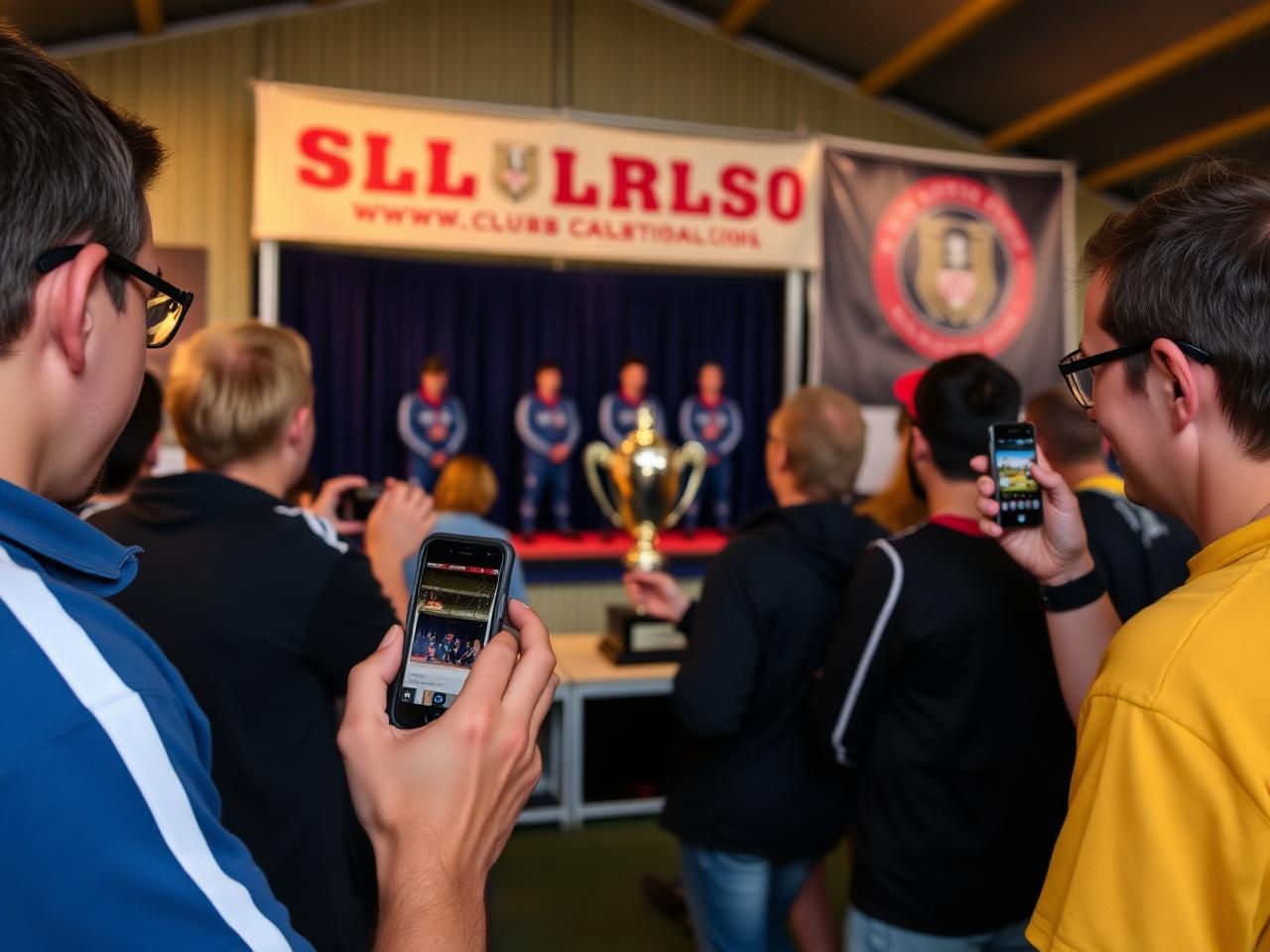 Vereinsmitglieder sammeln gemeinsam Fotos eines Vereinsfestes mit pix-xo